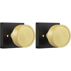 Dummy Door Knobs Black and Gold, Non-Turning, 22L-166H006
